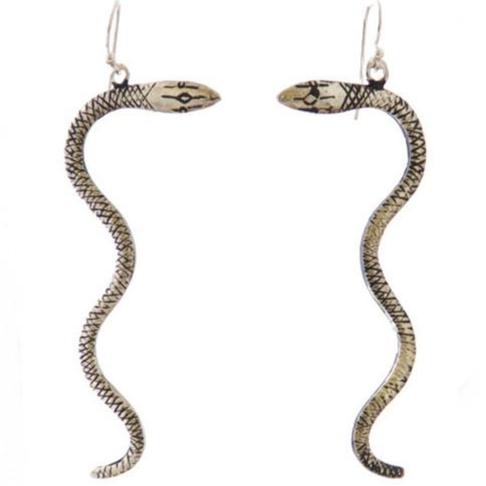Natalie B Jewelry Snake Charmer Earrings, Silver